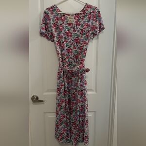 Vintage Darian Cottagecore Maxi Dress Belted Prairiecore 90's Floral Size 14